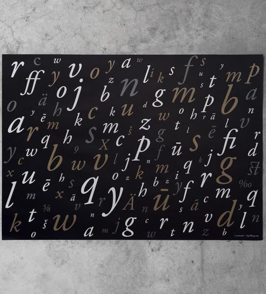 Garamond typeface wrapping paper
