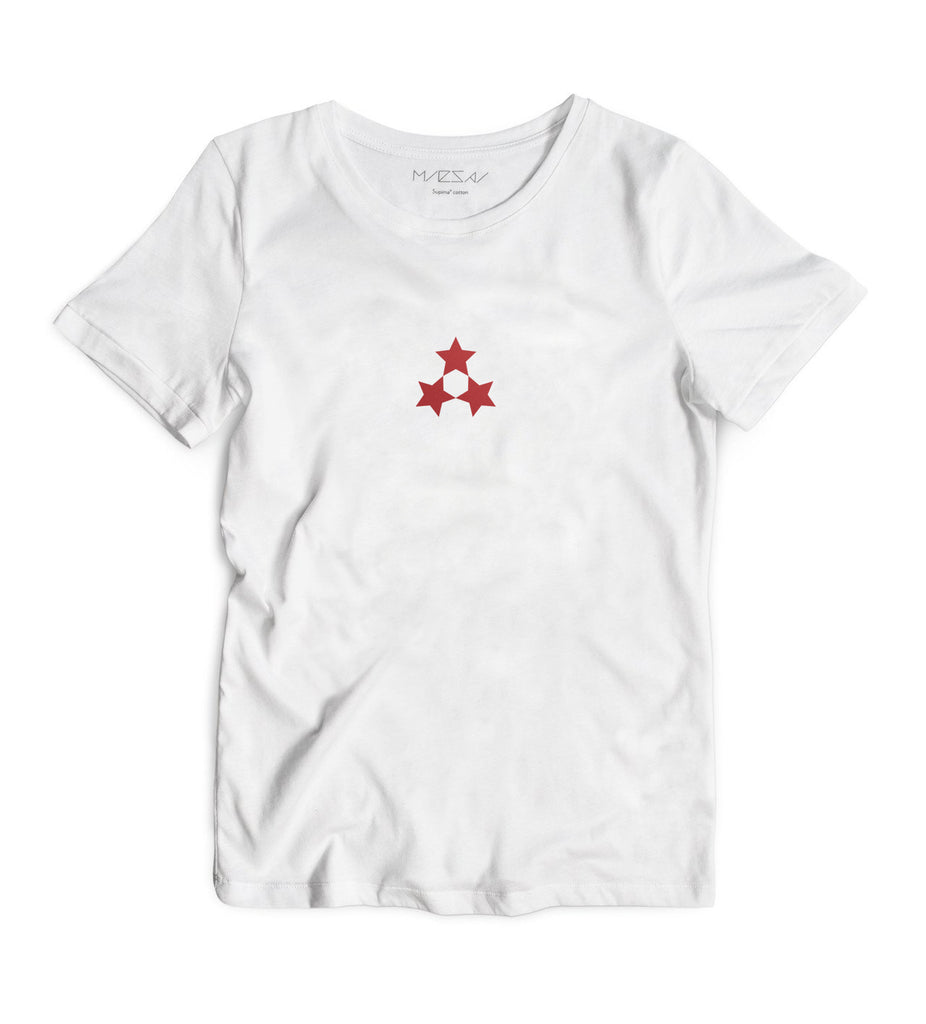 The three unified stars are the national symbol of Latvia. From the Olympic team to the national coat of arms, to every by-passer of the Freedom Monument, it expresses the value of free will. 

The 3 Stars T-shirt celebrates freedom in an elegant yet subtle way.
